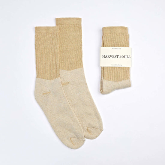 harvest and mill crew sock tangreen