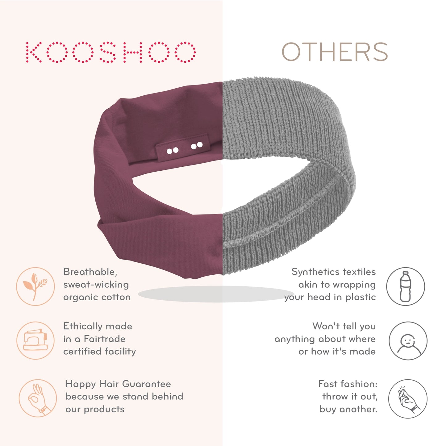 Kooshoo versus other brands. Organic cotton versus synthetic fibers.