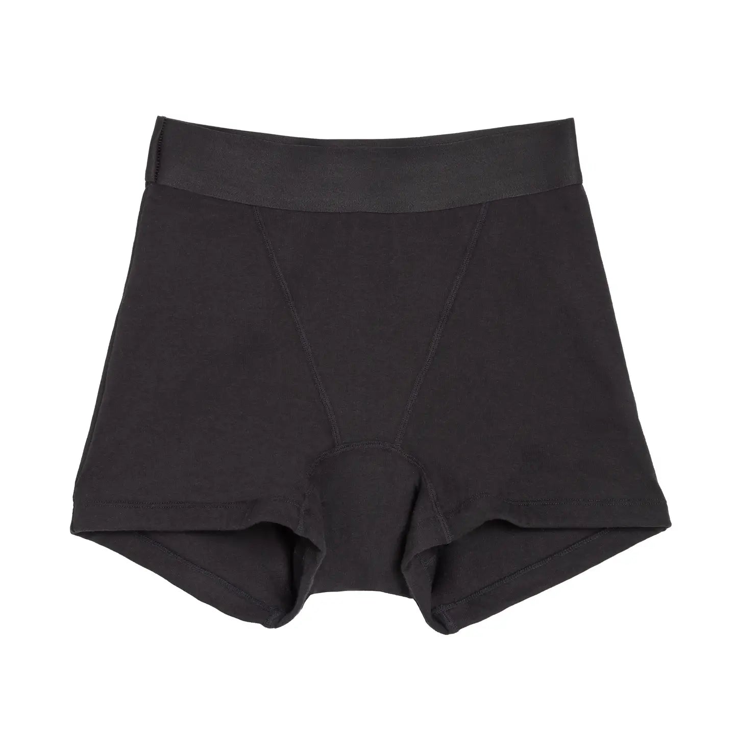 Black boxer period underwear. 