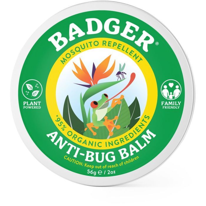 Badger bug balm in tin can. 
