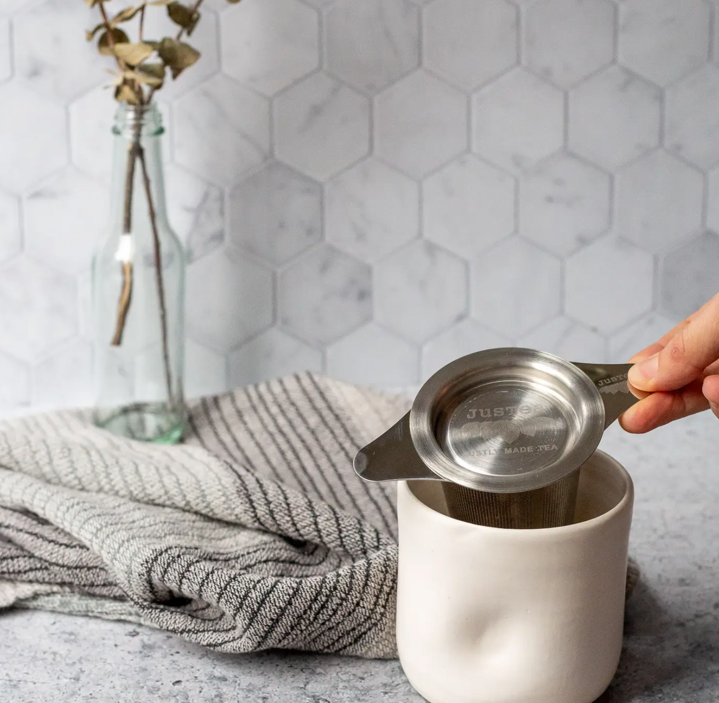 reusable stainless steel tea strainer