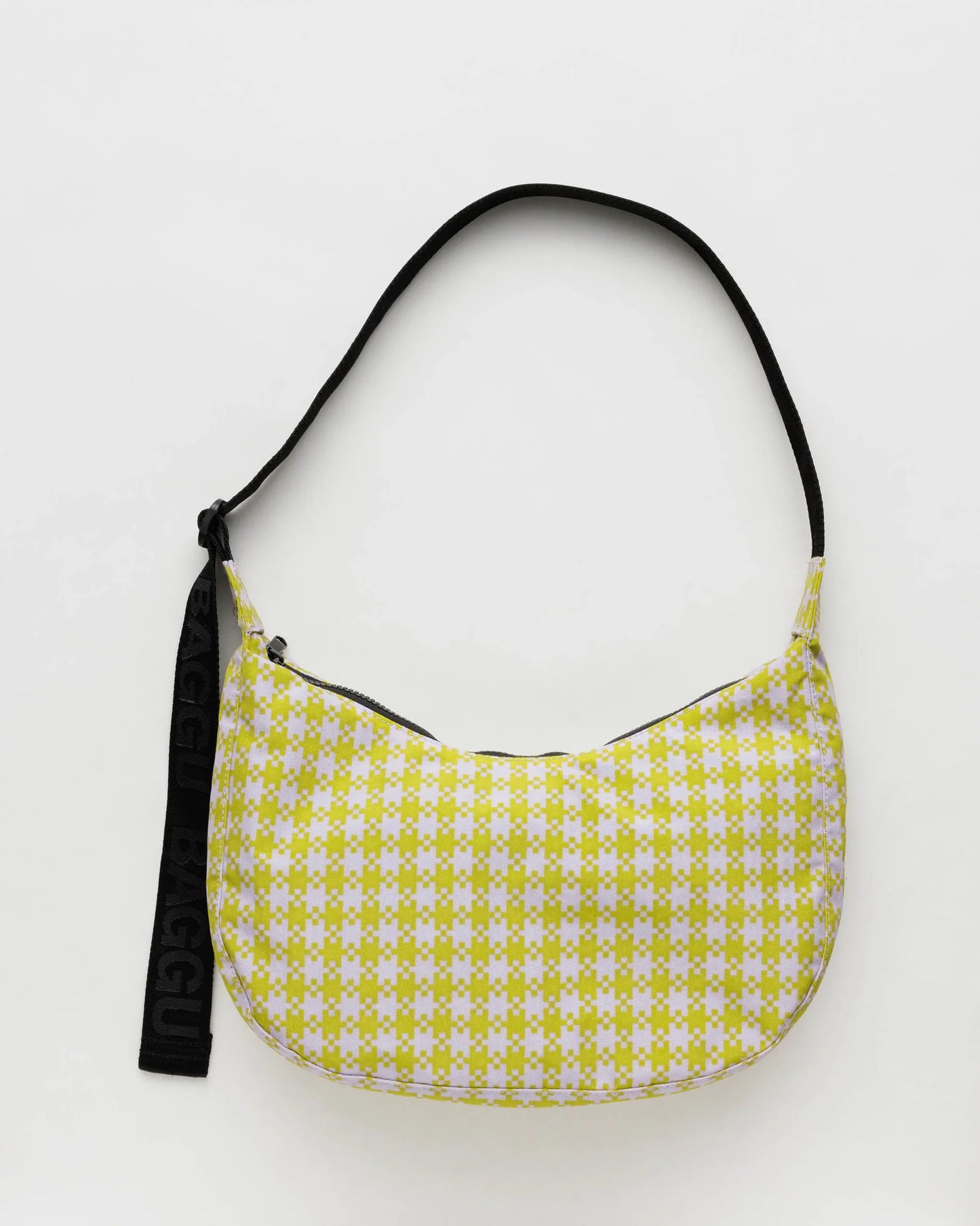 Recycled material crescent shoulder bag