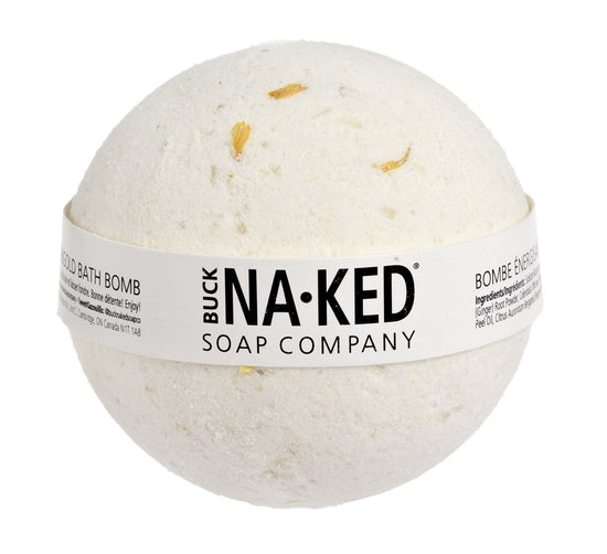 buck naked soap company bath bomb energizing marigold