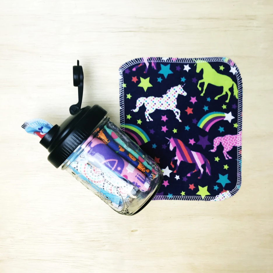 marleys monsters cloth wipes and jar