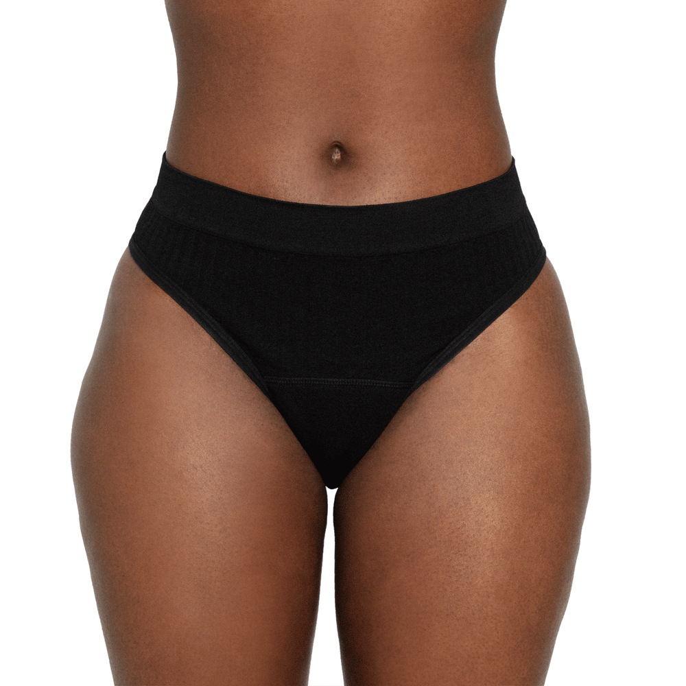 period company sporty thong on model.