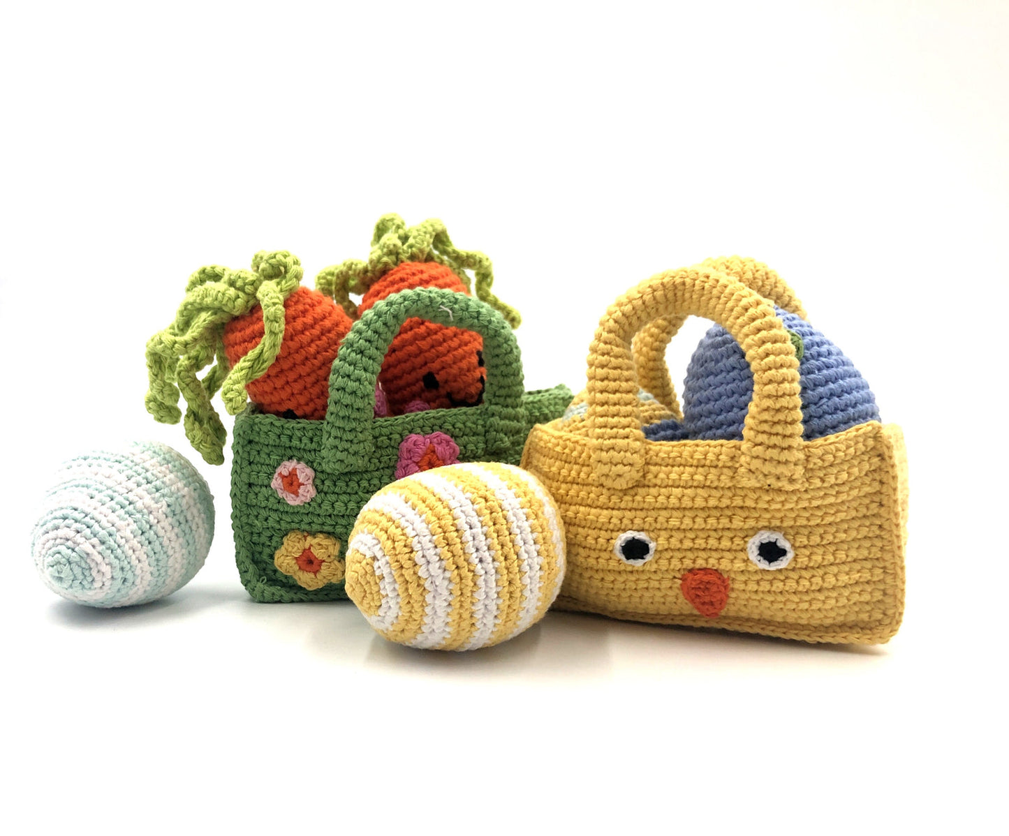 Load image into Gallery viewer, Plush Cotton Easter Basket and Eggs

