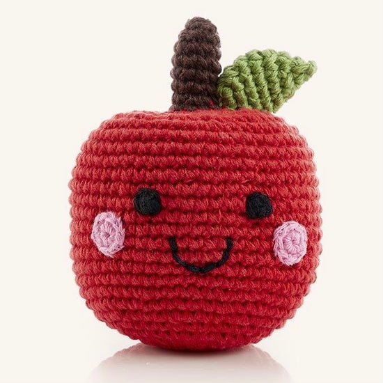 pebbel organic cotton food rattle