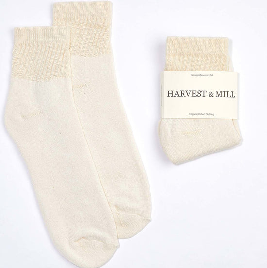 harvest and mill ankle sock natural white