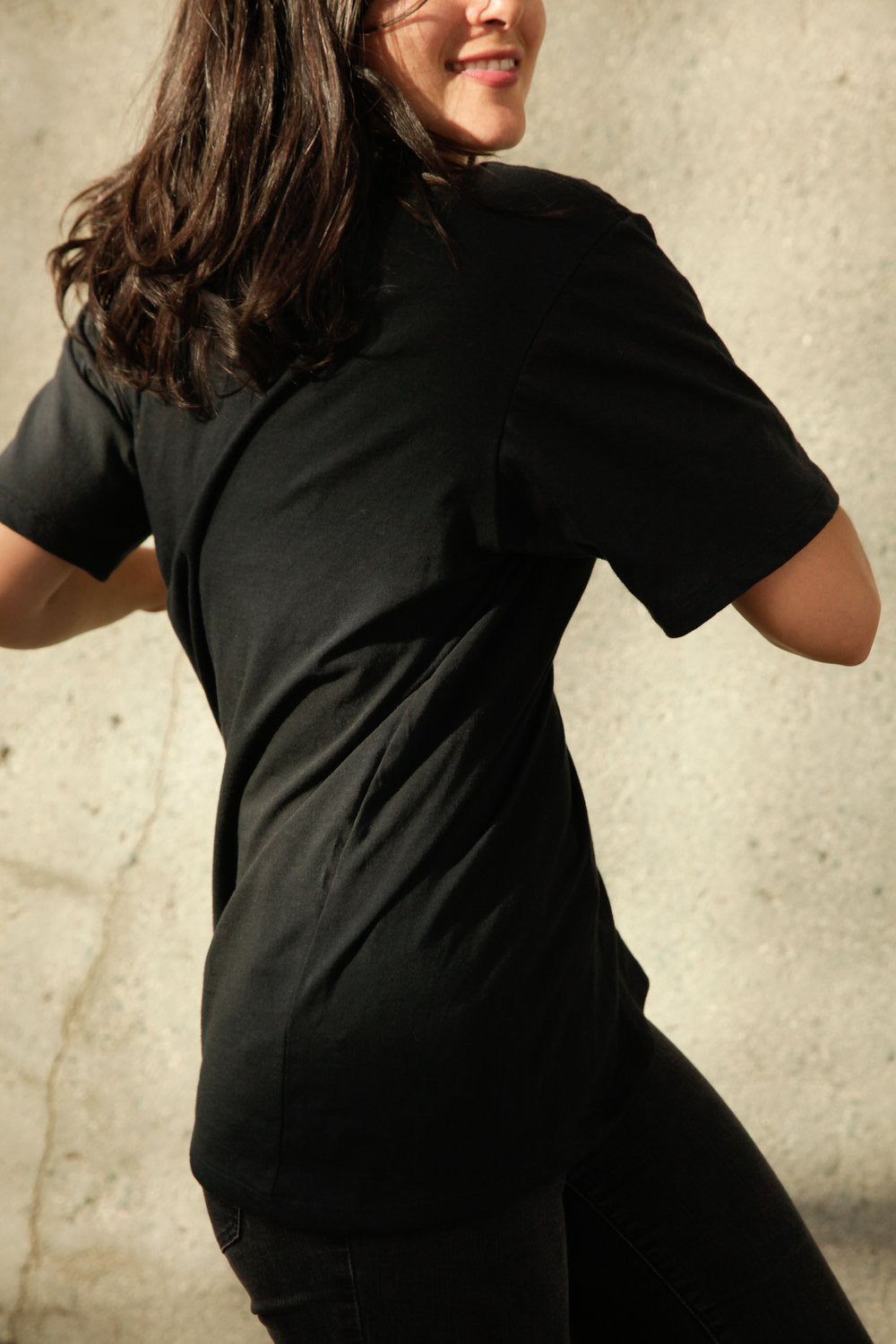 harvest and mill organic cotton unisex black tee