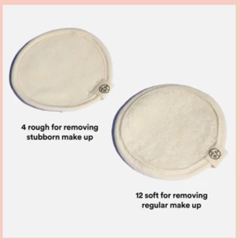 Organic Cotton MakeUp Remover Pads & Wash Bag