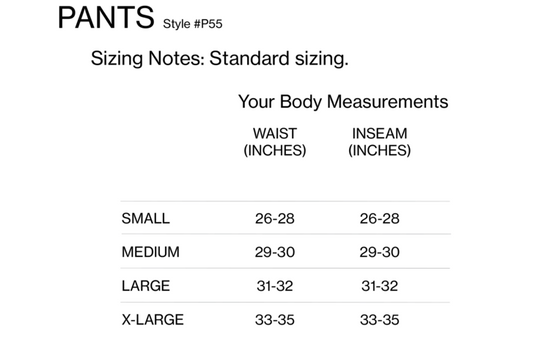 harvest and mill cotton jogger size guide