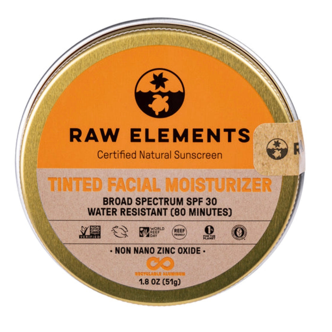 raw elements spf tinted face moisturizer